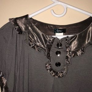 3 faux button grey dress.